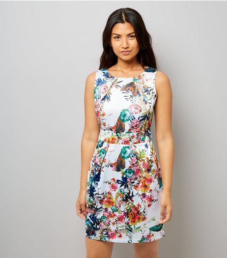 Apricot Cream Floral Print Dress | New Look