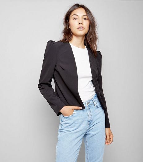 Black Puff Sleeve Blazer | New Look