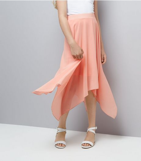 Teens Pink Hanky Hem Skirt | New Look
