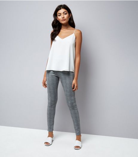 Black Check Jacquard Leggings | New Look