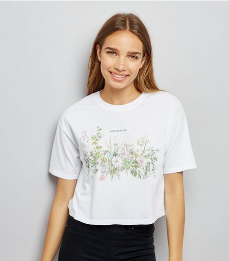 Pale Grey Now Or Never Floral Top | New Look