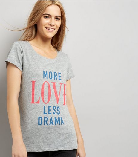 Dark Grey Slogan Print T-Shirt | New Look