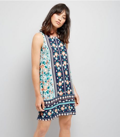 Apricot Green Floral Print Shift Dress | New Look