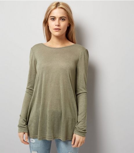 Apricot Khaki Twist Back Top | New Look