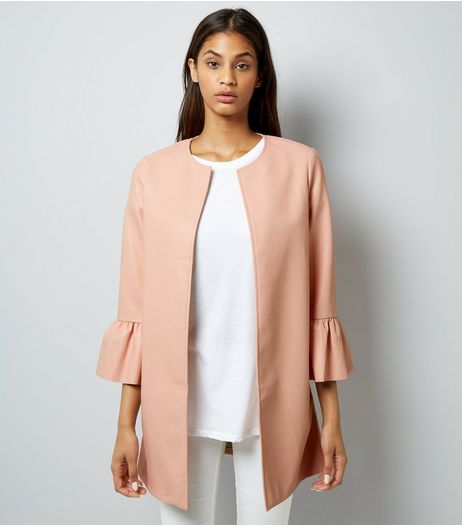 Cameo Rose Pink Frill Sleeve Jacket | New Look