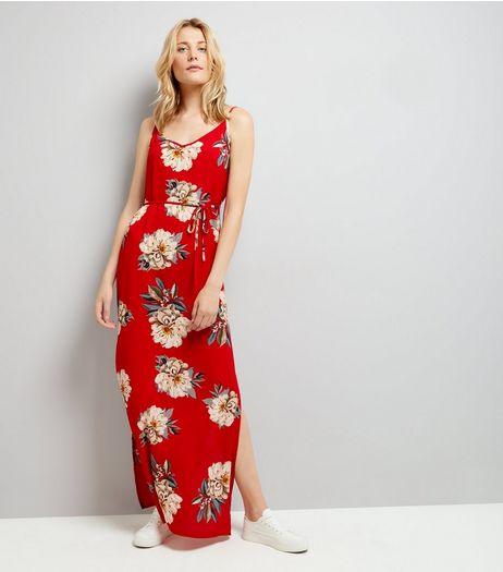 AX Paris Red Floral Maxi Dress | New Look