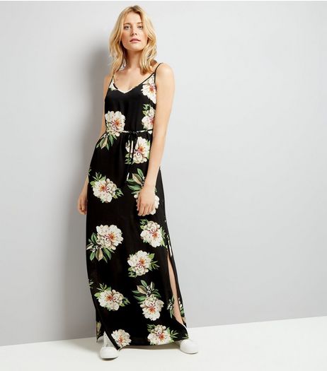 AX Paris Black Floral Maxi Dress | New Look