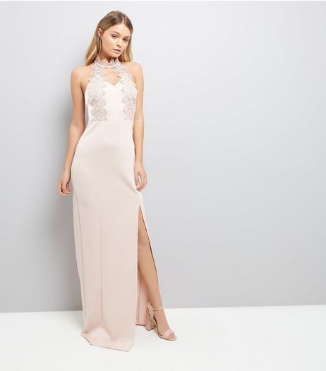 AX Paris Pink Crochet Detail Maxi Dress | New Look