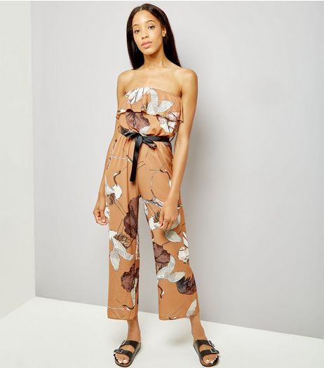 Loving This Brown Bird Print Jumpsuit | New Look