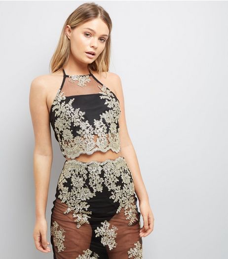 Parisian Black Floral Lace Embroidered Top | New Look