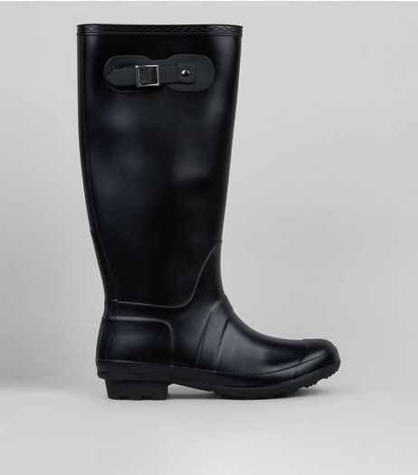 Black Knee High Wellies | New Look