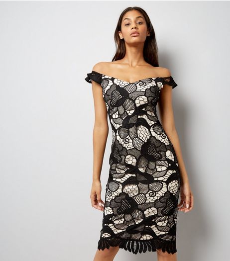 Parisian Black Floral Lace Bodycon Dress | New Look