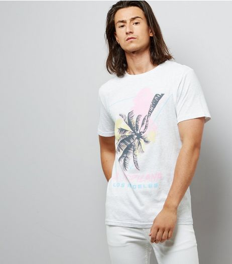 Grey Tropical Print Slogan T-Shirt | New Look