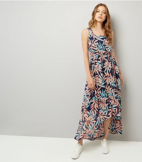 Apricot Blue Tropical Print Dip Hem Maxi Dress | New Look