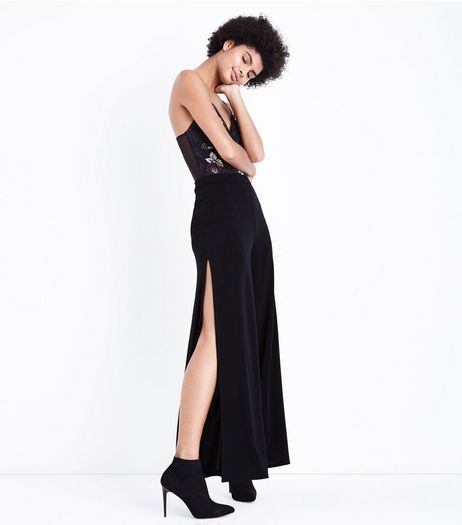Black Split Side Trousers | New Look