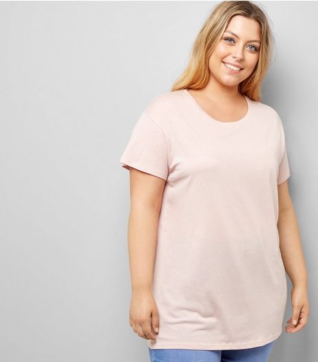 Curves Pink Turqoise Oversized T-Shirt | New Look