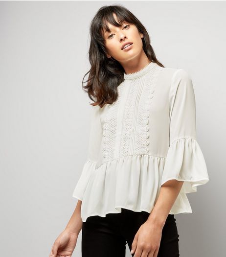Cameo Rose Cream Crochet Trim Blouse | New Look