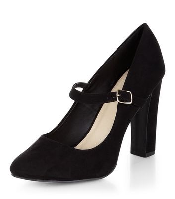 Black Comfort Suedette Block Heels | New Look