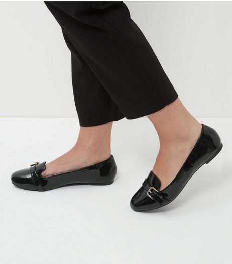 Wide Fit Black Patent Mary Jane Pumps | New Look