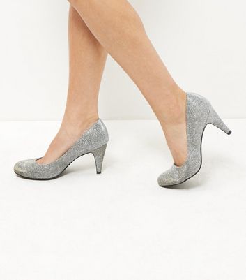 Wide Fit Gold Glitter Court Shoes | New Look