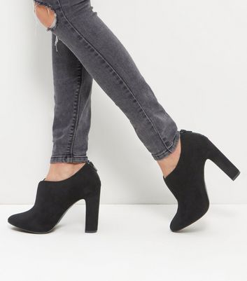 Black Comfort Suedette Block Heel Boots | New Look